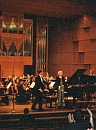 Irina Khovanskaya after the performance of Schumann's Piano Concerto at the University of Texas at San Antonio, TX, USA (April 2001)